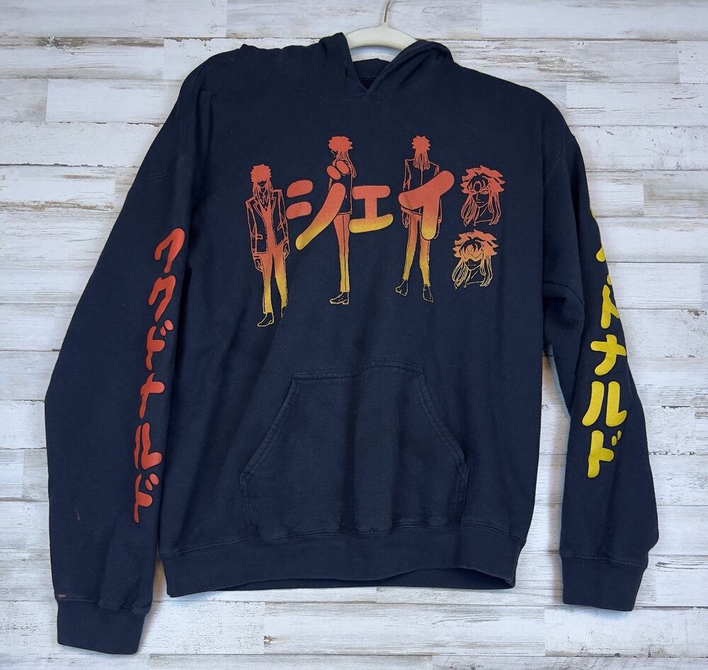 McDonald's WcDonalds Manga Hoodie Men Med Black Graphic Pullover Anime Limited